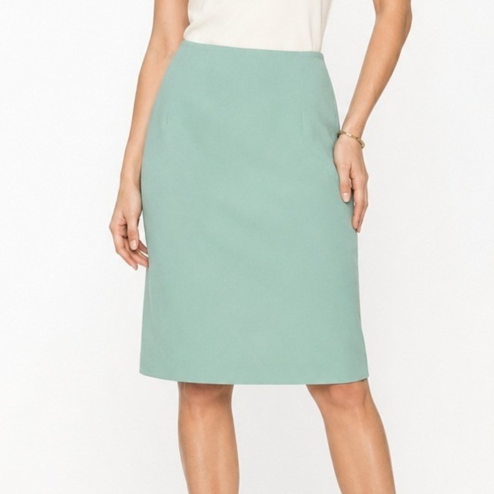 White House Black Market Officecore Seafoam Green Pencil Skirt Lined Back Zip 12